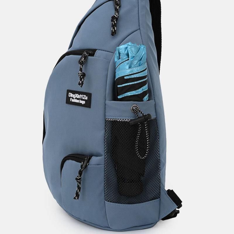 Menn Nylon Hodetelefonhull Vanntett Brystvesker Med Stor Kapasitet Skulderveske Crossbody-Vesker Med Ornamenter