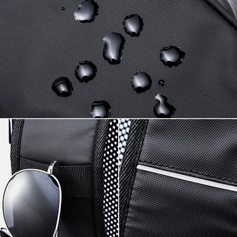 Menn Oxford Usb Lading Anti-Tyveri Brystveske Allsidig Stor Kapasitet Vanntett Natt Refleks Strip Design Crossbody Bags