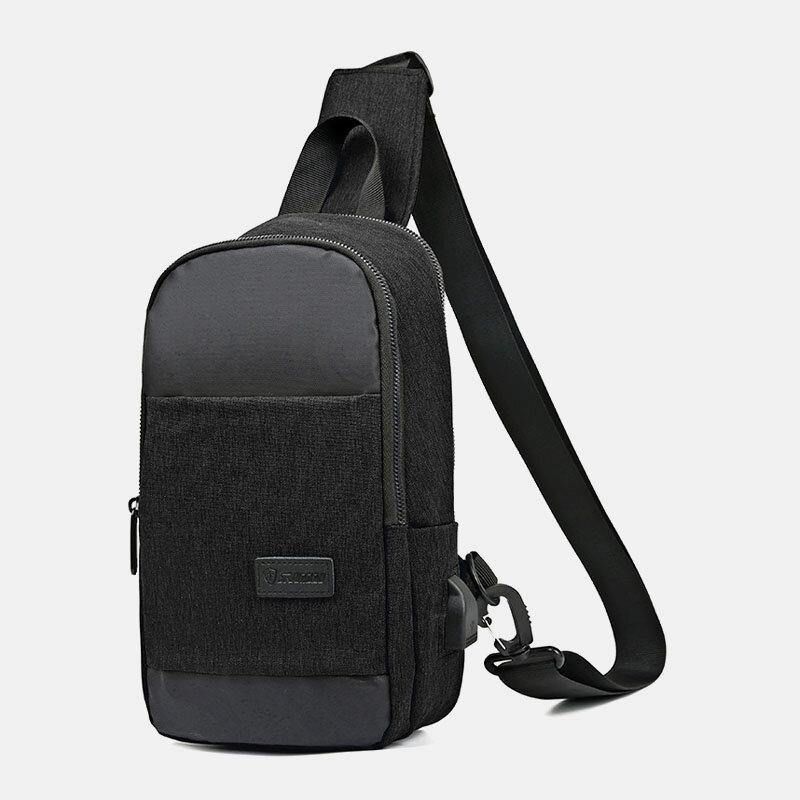 Menn Oxford Vanntett Usb-Lading Med Stor Kapasitet Messenger Crossbody Bag