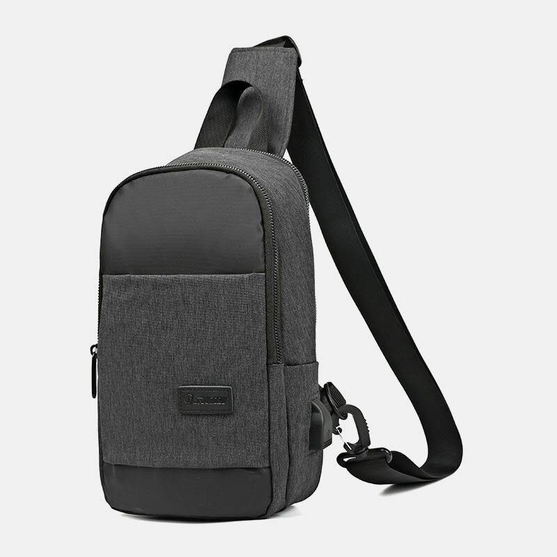 Menn Oxford Vanntett Usb-Lading Med Stor Kapasitet Messenger Crossbody Bag