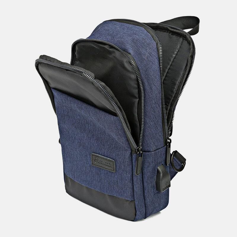 Menn Oxford Vanntett Usb-Lading Med Stor Kapasitet Messenger Crossbody Bag