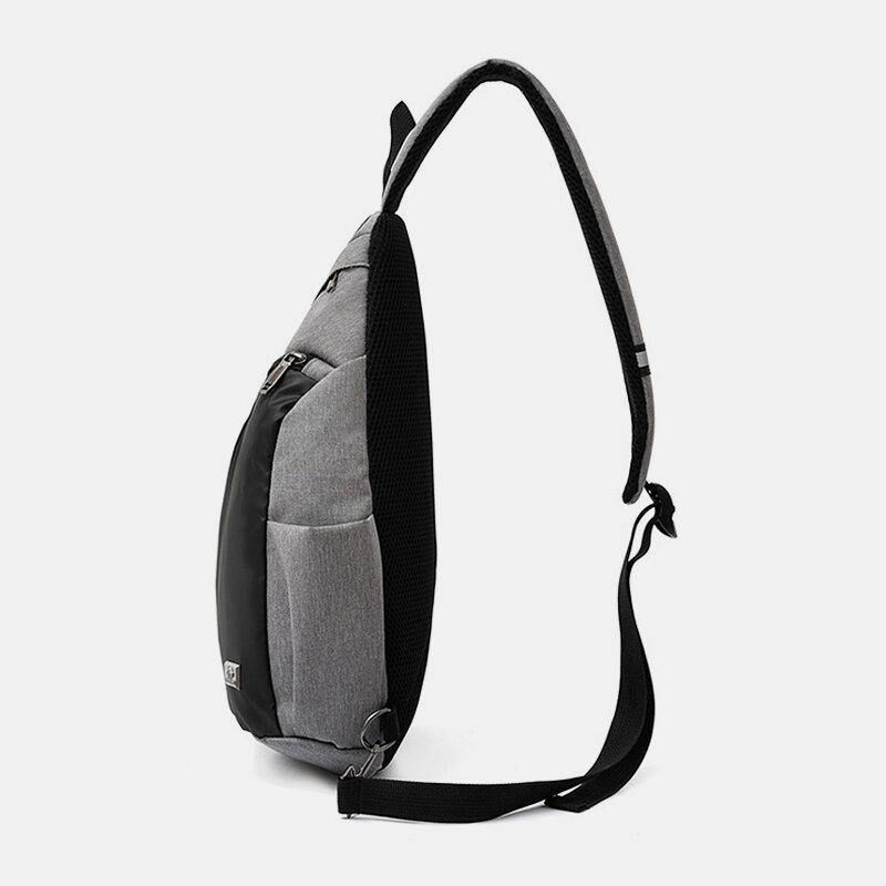 Unisex Nylon Lett Vekt Kontrastfarge Uformell Utendørs Reiser Multi-Bære Skulderveske Crossbody Bag Brystveske