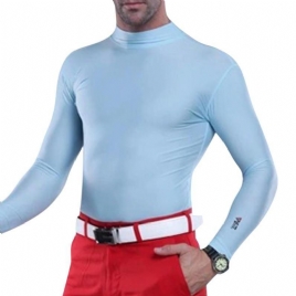 Ensfargede Golfskjorter Med O-Hals For Menn