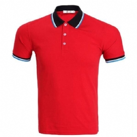 Herremote Uformell Kontrastfarge T-Skjorter Med Kortermet Golfskjorte 7 Farger.