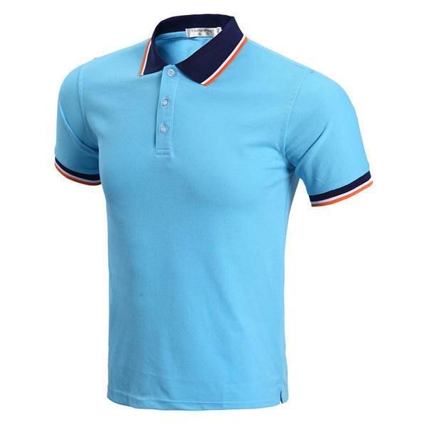 Herremote Uformell Kontrastfarge T-Skjorter Med Kortermet Golfskjorte 7 Farger.