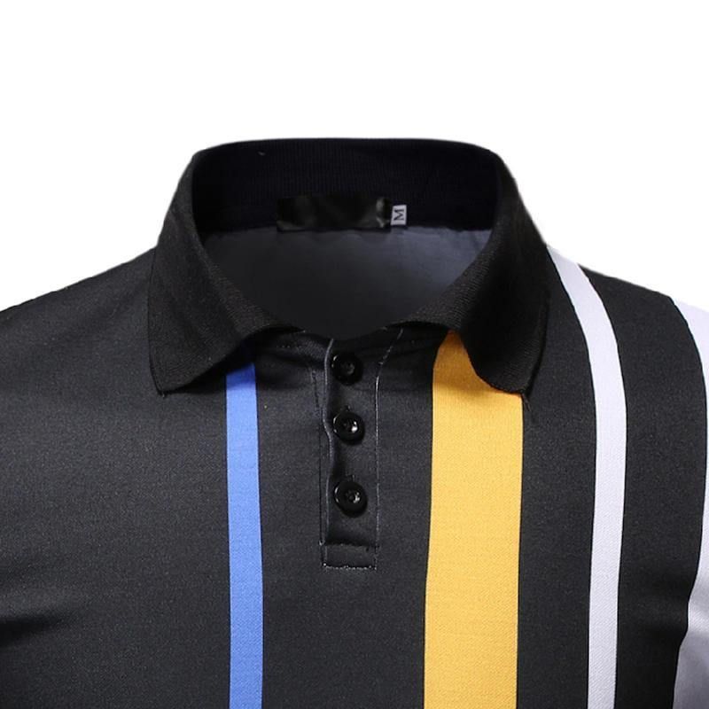 Sommerstripete Fargerike Uformelle Golfskjorter For Menn