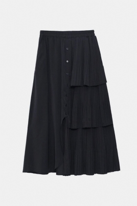 Asymmetrisk Button Down Layered Maxi-Skjørt