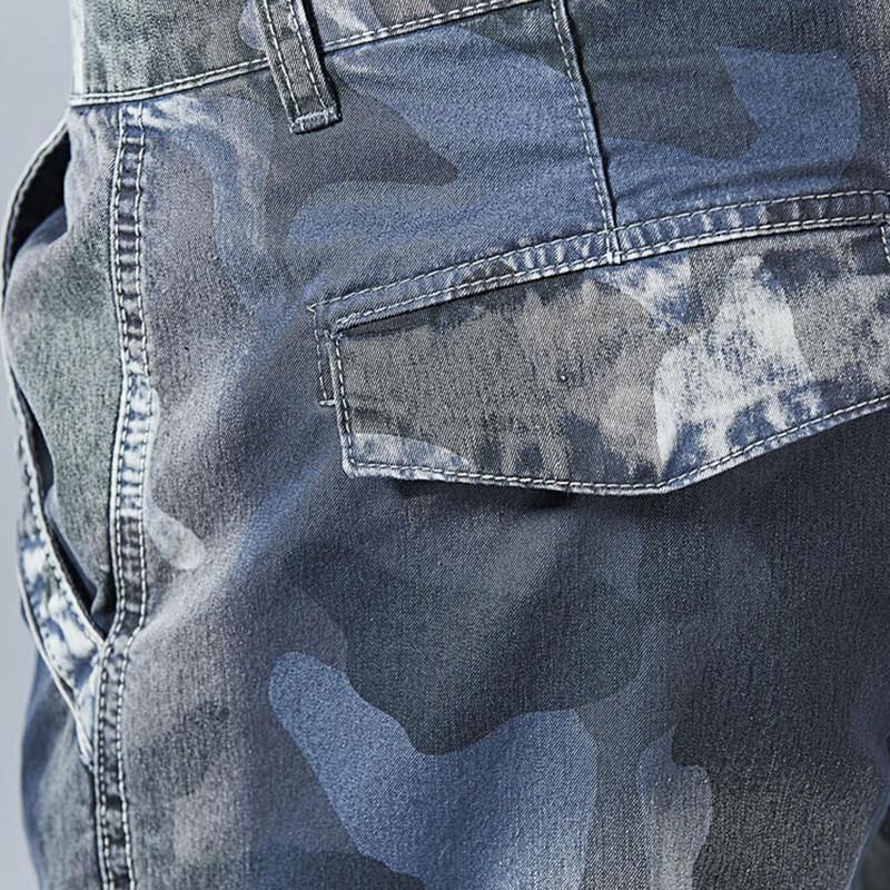 Casual Camo Joggerbukser Med Flere Lommer Korte Jeans