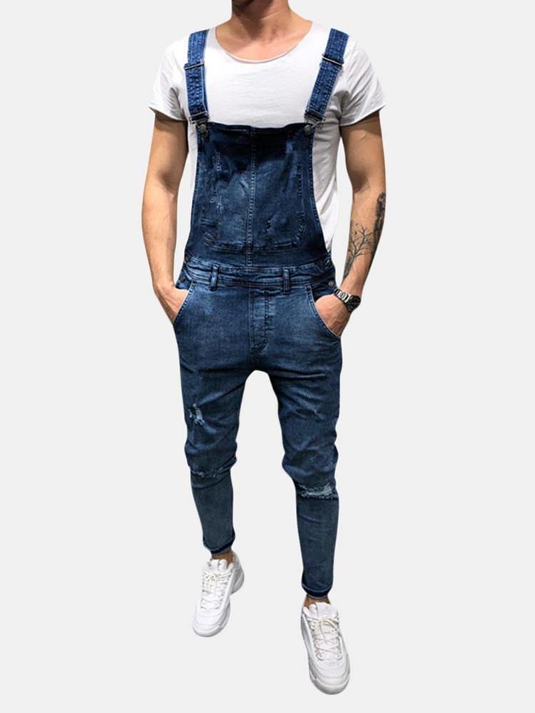 Denim Overalls Seler Rippede Jeans For Menn