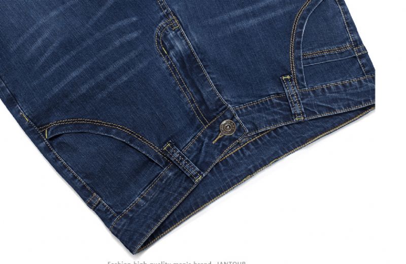 Høy Elastiske Jeans Menn Tynn Elastisk Fritid