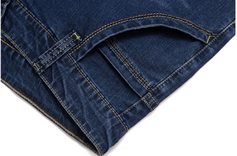 Høy Elastiske Jeans Menn Tynn Elastisk Fritid