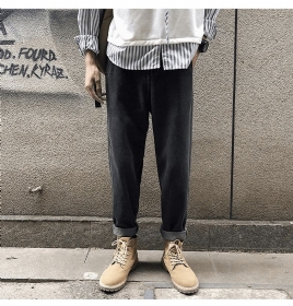 Jeans Med Brede Ben I Hong Kong-Stil