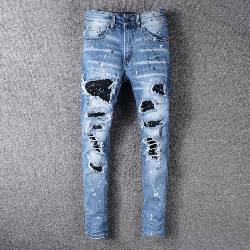 Menns Jeans Med Patch Patch