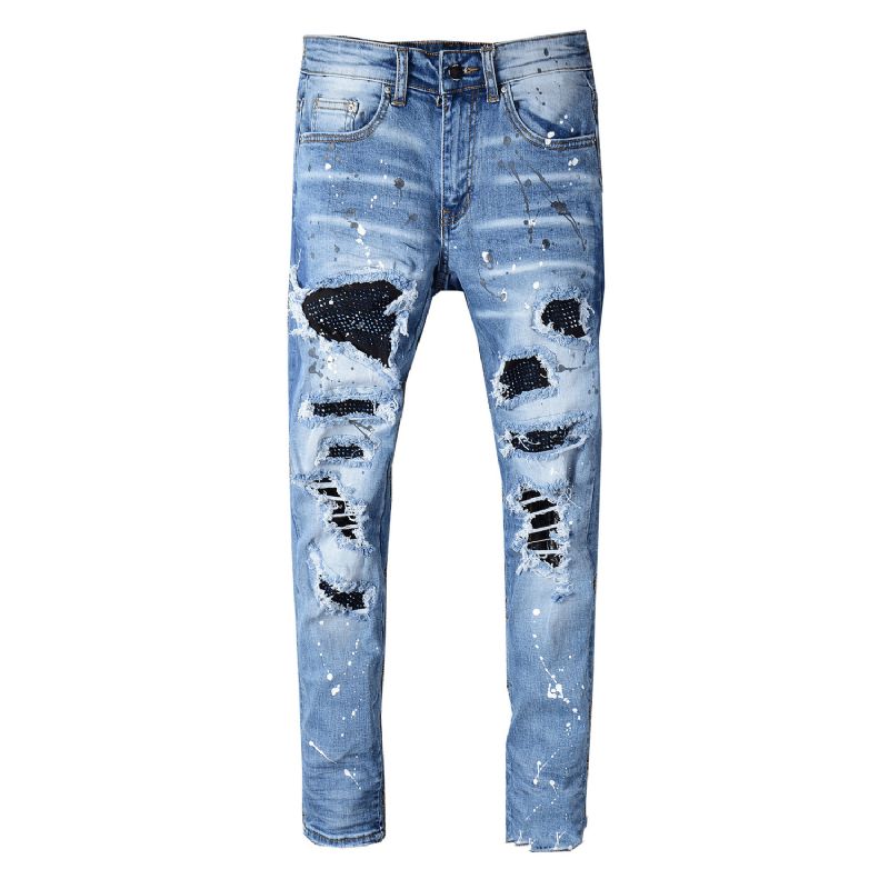 Menns Jeans Med Patch Patch