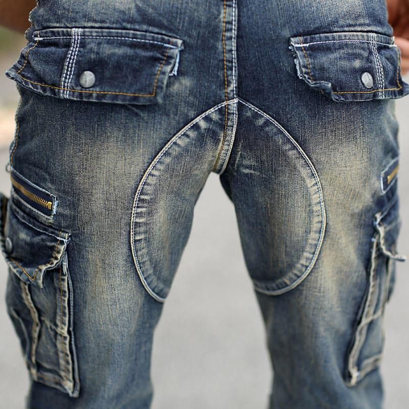 Retro Multilommer Over-Knee Korte Jeans