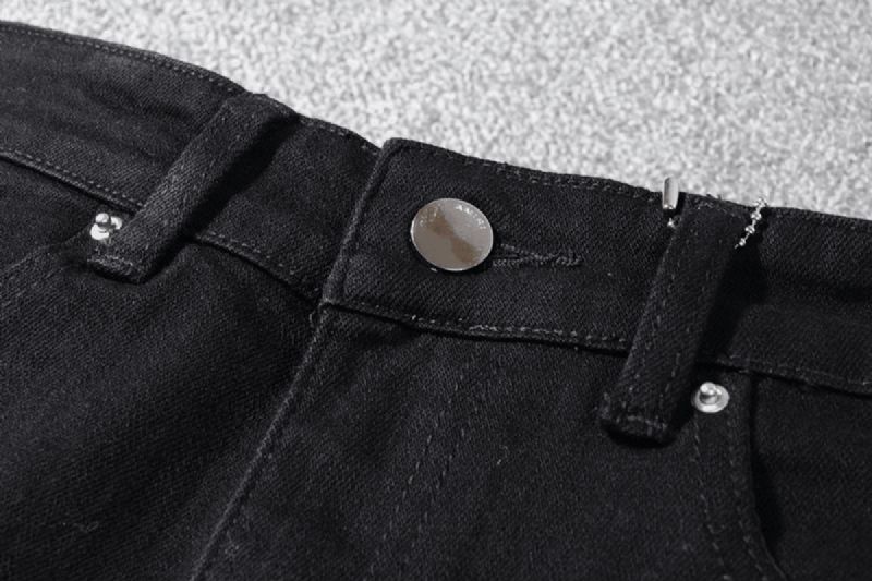 Rippede Rhinestone-Jeans For Menn
