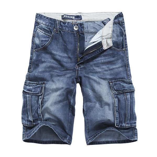 Sommer Menns Store Lommer Jeans Loose Street Skateboard Denim Shorts