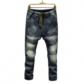 Uformell Snøring Ripped Washed Harem Jeans For Men