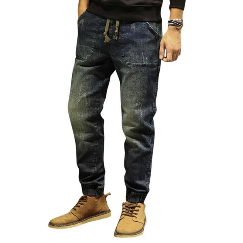 Uformell Snøring Ripped Washed Harem Jeans For Men