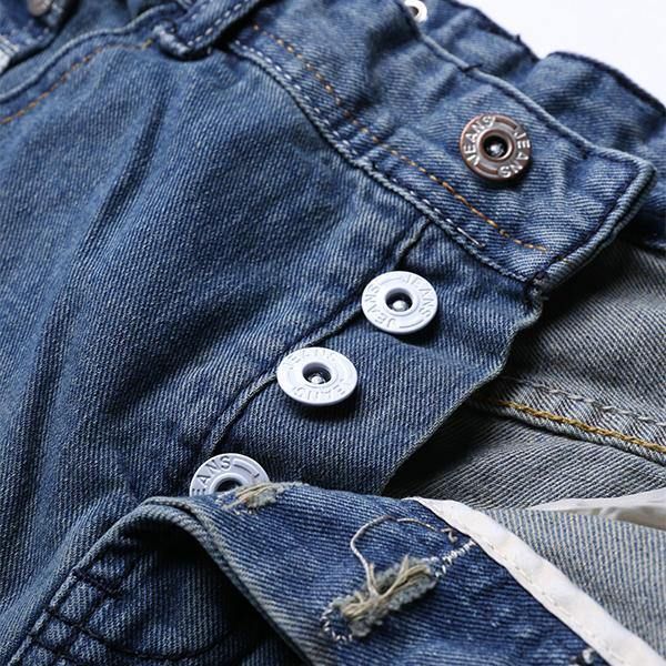 Vintage Hull For Menn Lyseblå Rette Jeans Med Smal Knapp