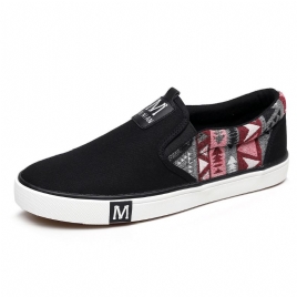 Menn Canvas Pustende Slip-On Sklisikker Myke Fritidssko