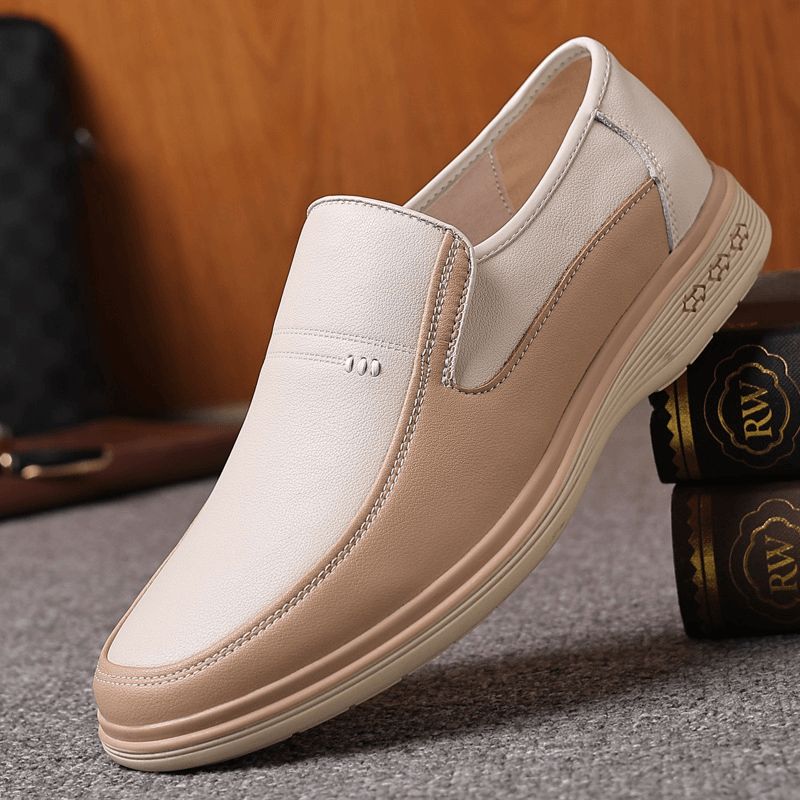 Menn Kuskinn Hul Ut Pustende Myk Bunn Slip On Casual Skinnsko