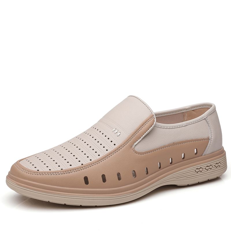 Menn Kuskinn Hul Ut Pustende Myk Bunn Slip On Casual Skinnsko