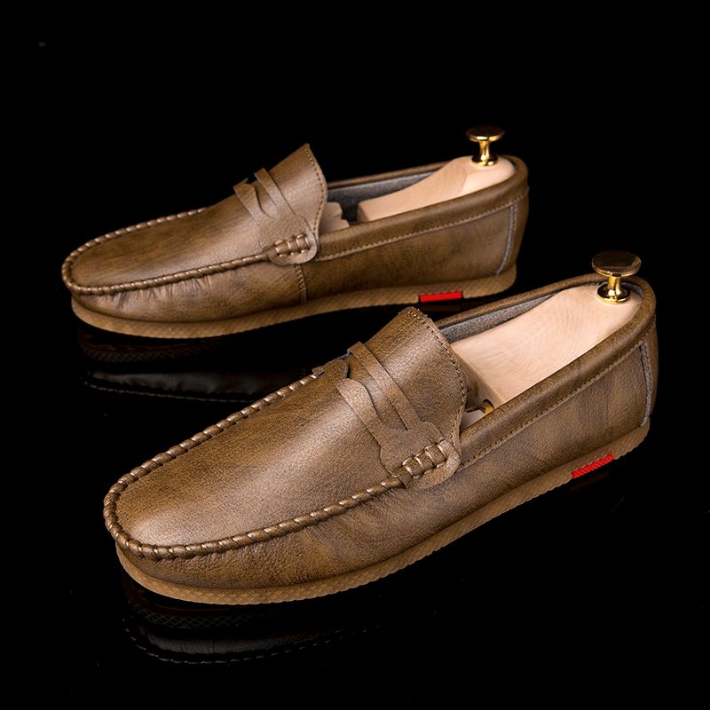 Menn Mikrofiber Pustende Komfortabel Bunn-Slip-On-Kjøreloafers Uformelle Skinnsko