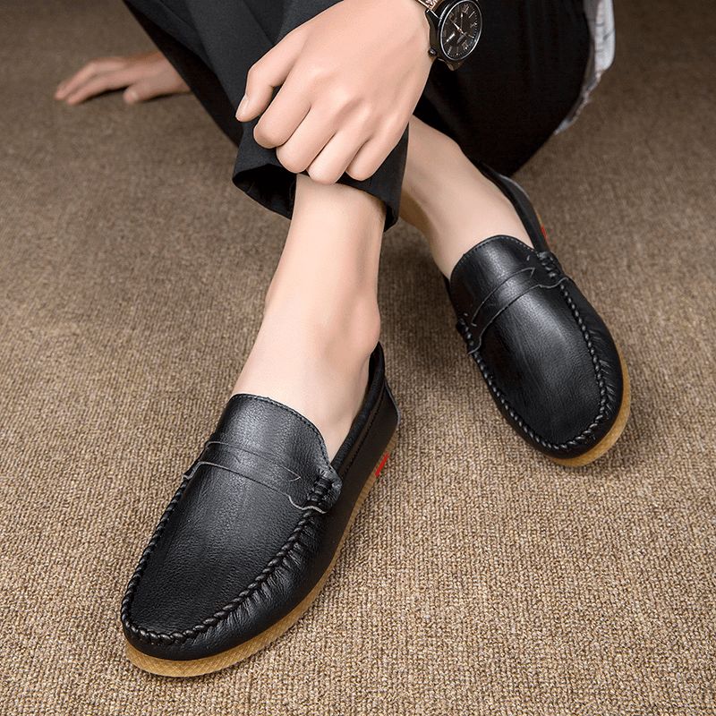 Menn Mikrofiber Pustende Komfortabel Bunn-Slip-On-Kjøreloafers Uformelle Skinnsko