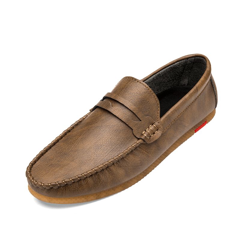 Menn Mikrofiber Pustende Komfortabel Bunn-Slip-On-Kjøreloafers Uformelle Skinnsko