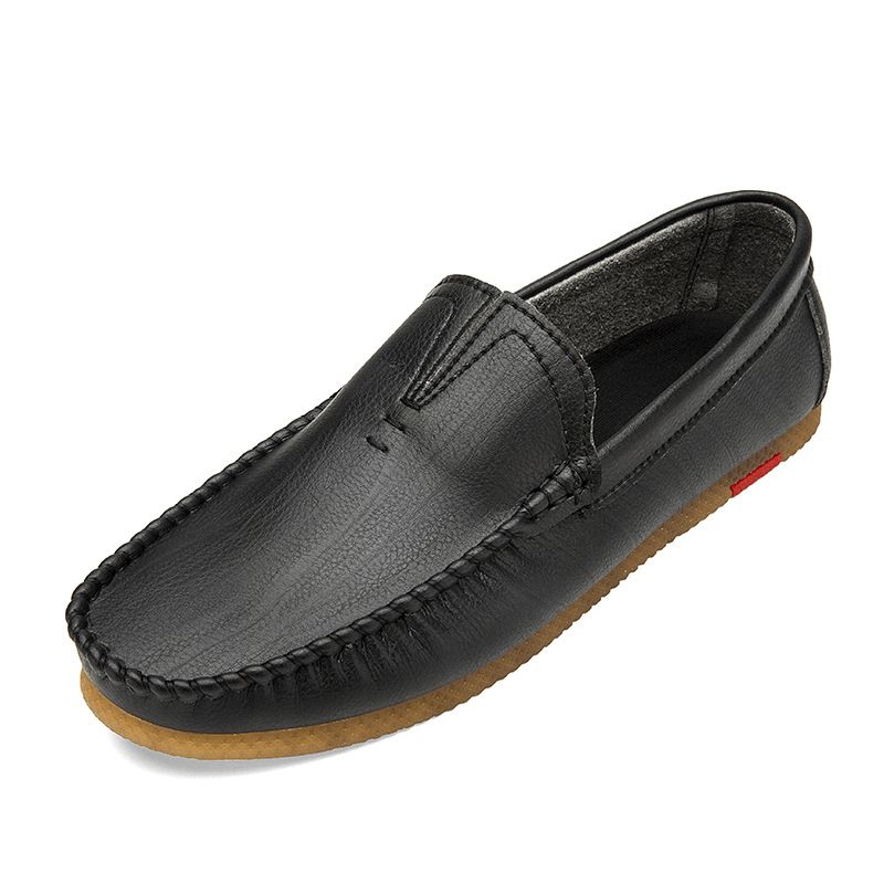 Menn Mikrofiber Pustende Komfortabel Bunn Slip På Kjøring Casual Leather Loafers Sko