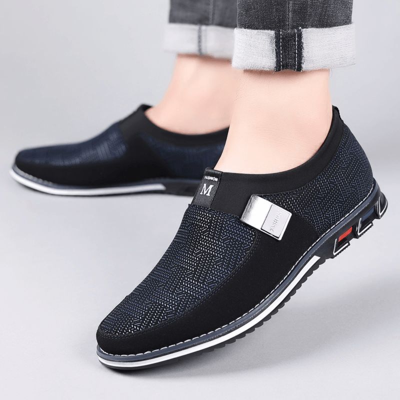 Menn Pustende Sklisikker Behagelig Myk Bunn Slip On Casual Business Loafers-Sko