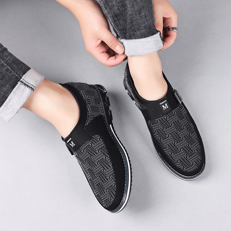 Menn Pustende Sklisikker Behagelig Myk Bunn Slip On Casual Business Loafers-Sko