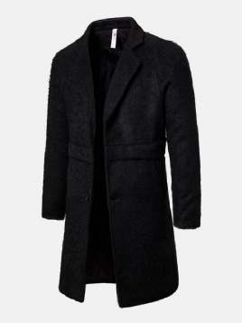 Herre Varm Enkel-Breasted Mellomlang Business Trenchcoats