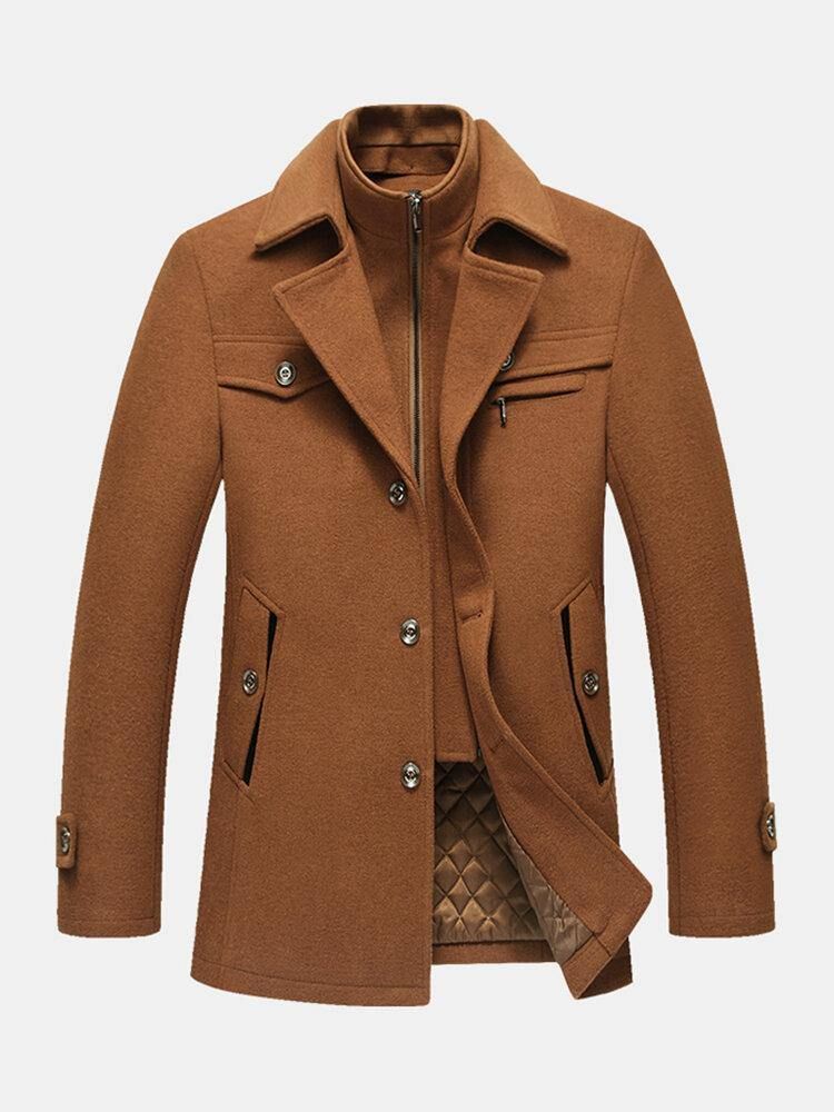 Menns Thicken Warm Solid Trench Coats I Ull