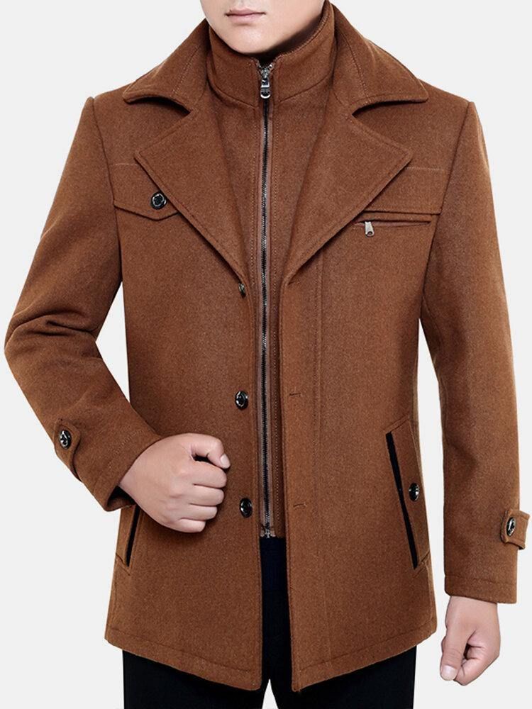 Menns Thicken Warm Solid Trench Coats I Ull