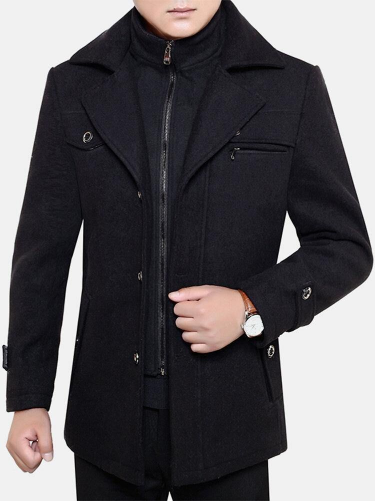 Menns Thicken Warm Solid Trench Coats I Ull