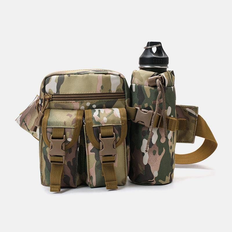 Menn Nylon Kamuflager Multifunksjon Utendørs Vannflaske Midjeveske Tactical Bag