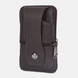 Menn Slitesterk Klaff Magnetisk Knappdesign Midjeveske Pustende Smakløs Belteveske 6.5 Tommers Telefonveske Crossbody-Vesker Med Skulderstropp