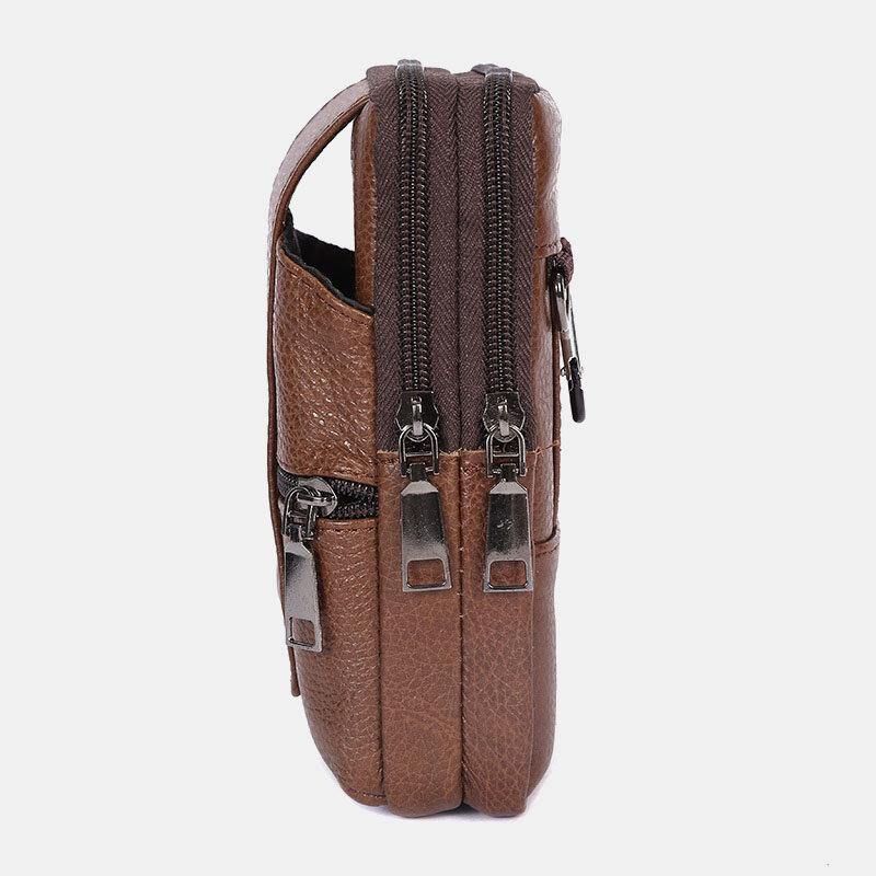 Menn Slitesterk Klaff Magnetisk Knappdesign Midjeveske Pustende Smakløs Belteveske 6.5 Tommers Telefonveske Crossbody-Vesker Med Skulderstropp