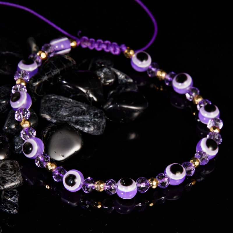 Eye Crystal Bead Pull Justerbart Armbånd