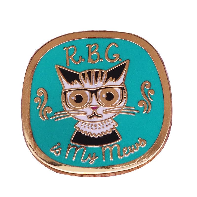 Ruth Ginsburg Inspirert Rbg Cat Brosje Dame Power Equality Badge Brosje