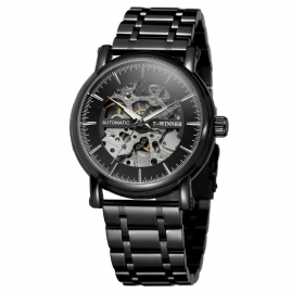 Alloy Automatic Mechanical Watch Full Steel Fashion Hollow Business Herre Watch