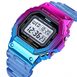 Blendende Kvinner Digital Klokke Fasjonable Alarm Chronograph Sports Armbåndsur