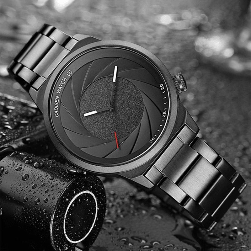 Creative Camera Aperture Dial Diverse Stropper Herre Fashion Watch Kvartsklokke