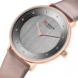 Curren 9033 Ultra Thin Dial Case Casual Style Kvartsklokke Leather Band Business Dame Watch
