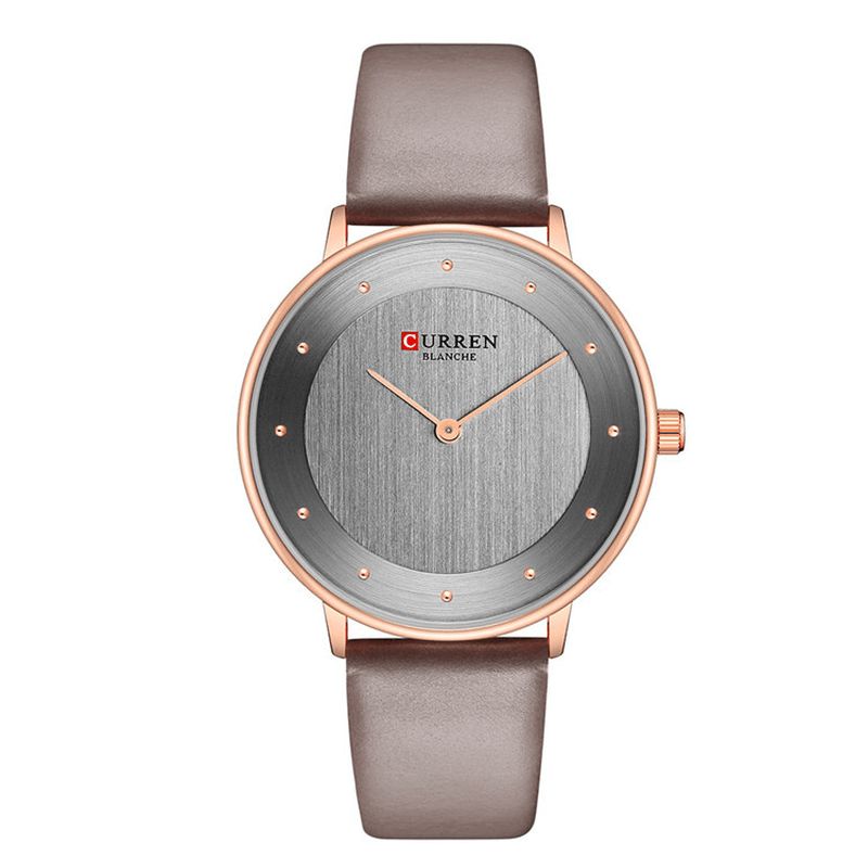Curren 9033 Ultra Thin Dial Case Casual Style Kvartsklokke Leather Band Business Dame Watch