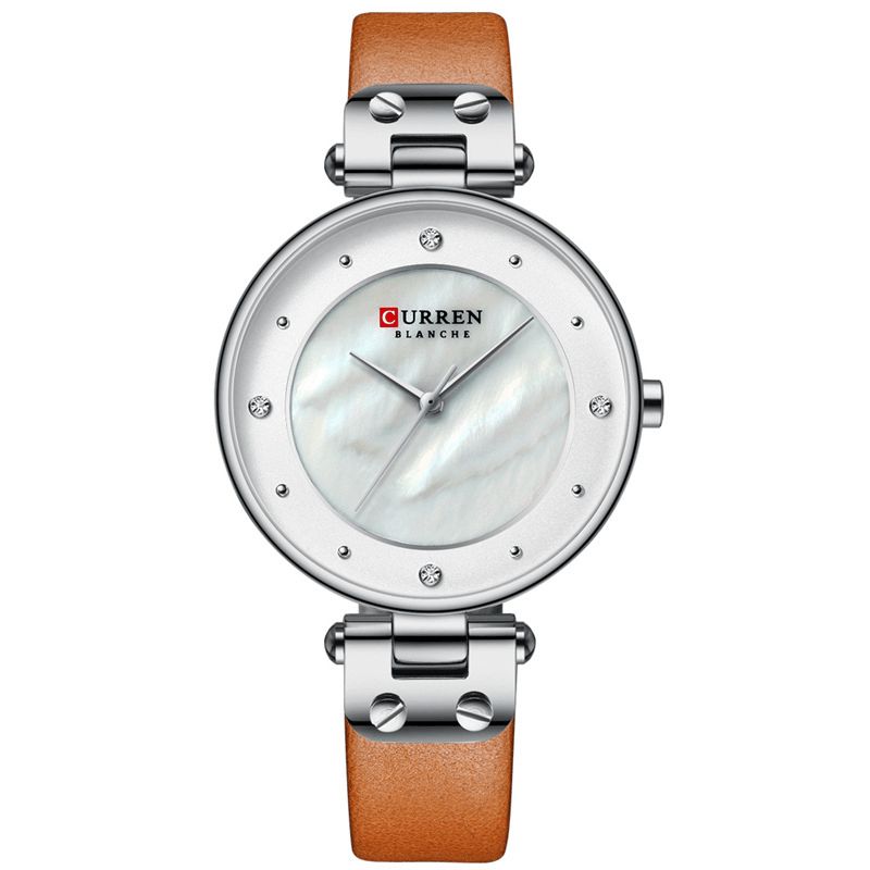 Curren 9056 Fashion Crystal Casual Casual Dial Kvinner Kvartsklokke