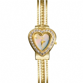 Deffrun Love Heart Dekorativ Dame Armbånd Watch Retro Style Kvartsklokke