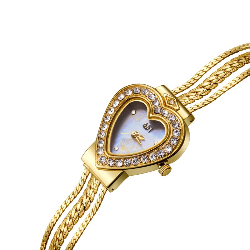 Deffrun Love Heart Dekorativ Dame Armbånd Watch Retro Style Kvartsklokke